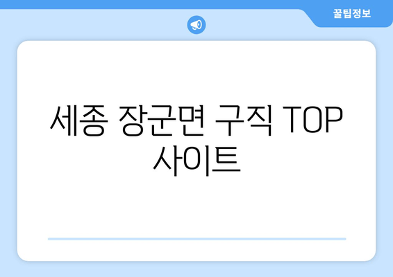 세종 장군면 구직 TOP 사이트