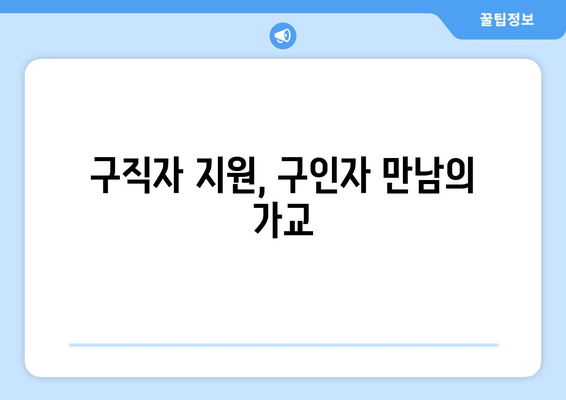 구직자 지원, 구인자 만남의 가교
