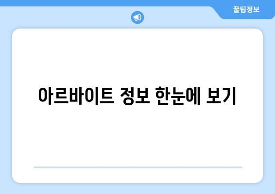 아르바이트 정보 한눈에 보기