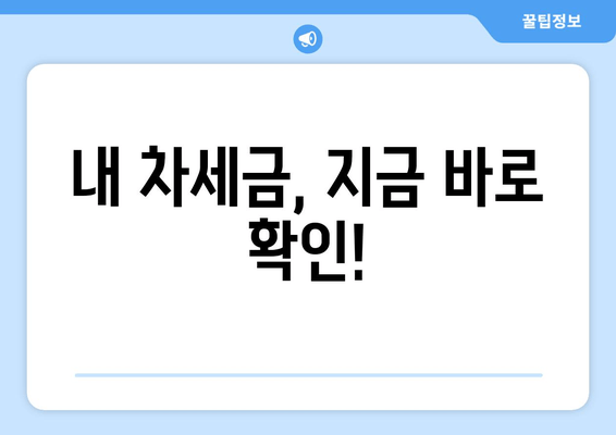 내 차세금, 지금 바로 확인!