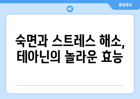 숙면을 위한 선택! 테아닌 영양제 추천 가이드 | 수면 개선, 스트레스 해소, 테아닌 효능, 영양제 추천