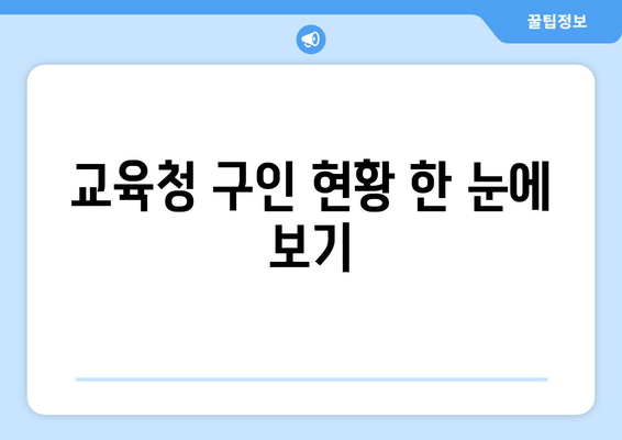 교육청 구인 현황 한 눈에 보기