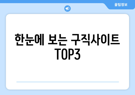 한눈에 보는 구직사이트 TOP3