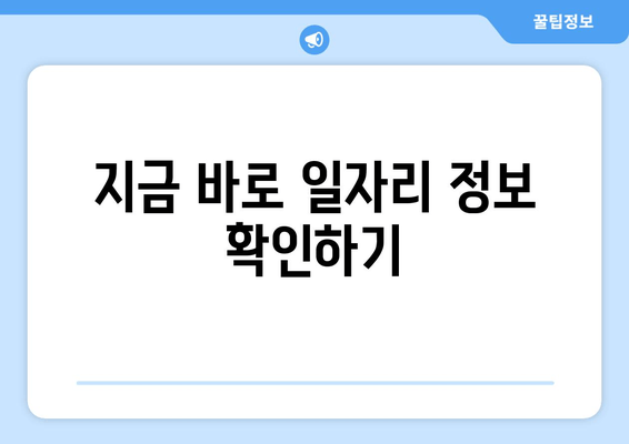 지금 바로 일자리 정보 확인하기