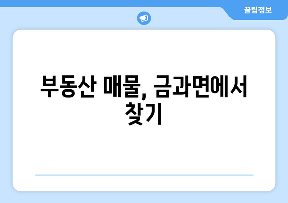 부동산 매물, 금과면에서 찾기