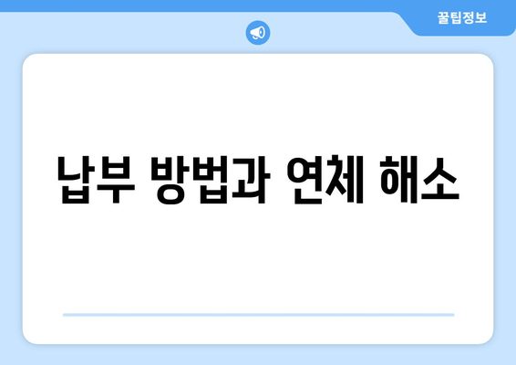 납부 방법과 연체 해소
