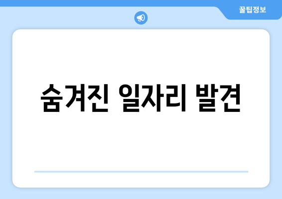 숨겨진 일자리 발견