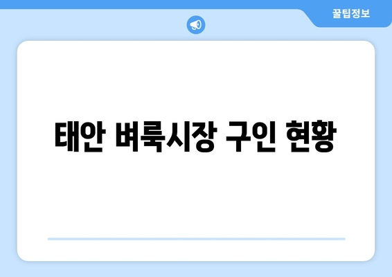 태안 벼룩시장 구인 현황