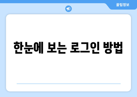 한눈에 보는 로그인 방법