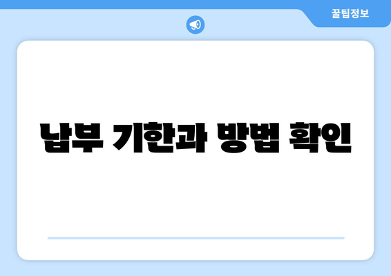 납부 기한과 방법 확인