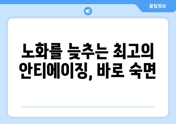 수면의 힘으로 노화를 늦추는 7가지 방법 | 수면, 노화, 건강, 숙면, 젊음, 안티에이징