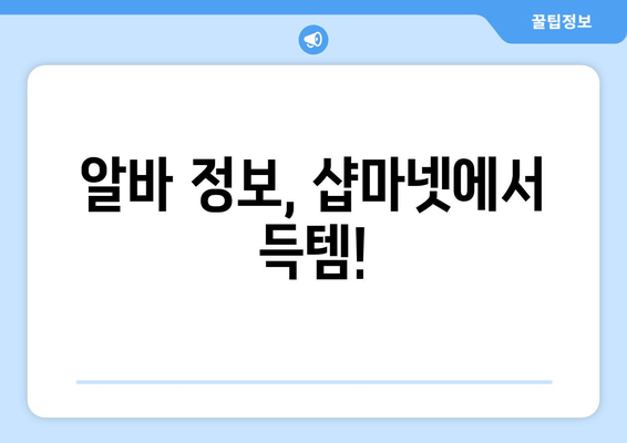 알바 정보, 샵마넷에서 득템!