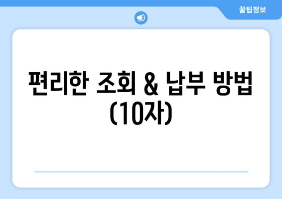 편리한 조회 & 납부 방법 (10자)