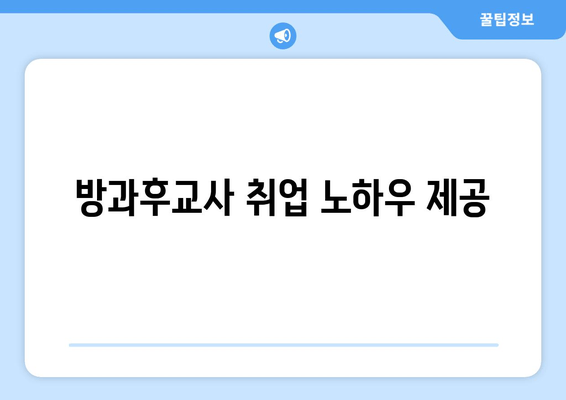 방과후교사 취업 노하우 제공