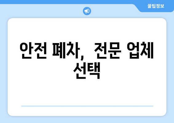 안전 폐차,  전문 업체 선택