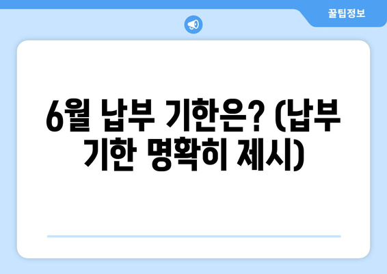 6월 납부 기한은? (납부 기한 명확히 제시)