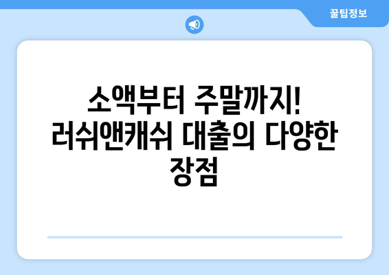 러쉬앤캐쉬 대출, 지금 바로 알아보세요! 조건, 종류, 신청방법 총정리 | 소액대출, 모바일대출, 주말대출, 후기