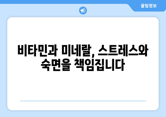 수면과 스트레스 해소| 비타민 & 미네랄 보충으로 숙면 찾기 | 수면 개선, 스트레스 해소, 영양소, 건강
