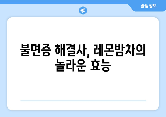 레몬밤차| 숙면을 위한 고요한 선택 | 수면 개선, 레몬밤 효능, 허브차