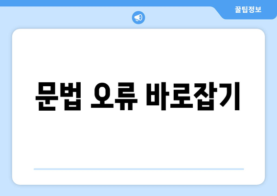 문법 오류 바로잡기