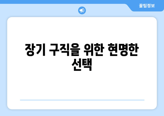 장기 구직을 위한 현명한 선택