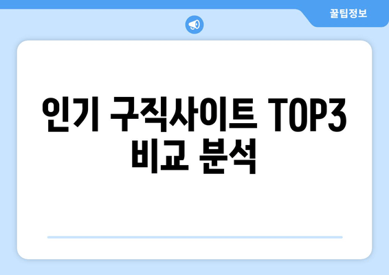 인기 구직사이트 TOP3 비교 분석