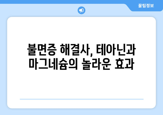 수면 장애 완화를 위한 테아닌 & 마그네슘| 효과적인 활용법 | 불면증, 스트레스, 숙면, 건강, 영양소