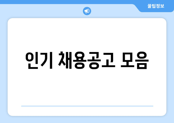 인기 채용공고 모음