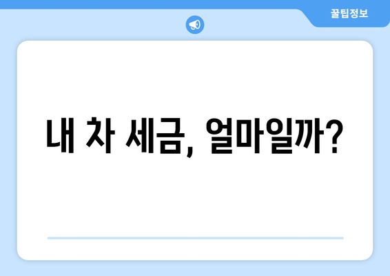 내 차 세금, 얼마일까?