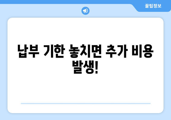 납부 기한 놓치면 추가 비용 발생!