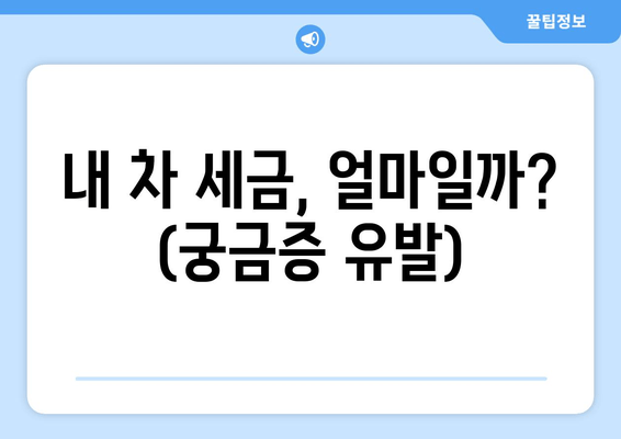 내 차 세금, 얼마일까? (궁금증 유발)