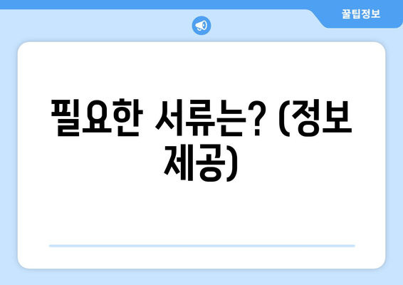 필요한 서류는? (정보 제공)