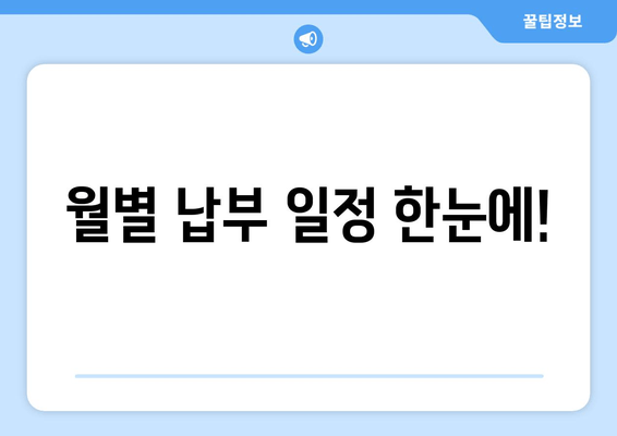 월별 납부 일정 한눈에!