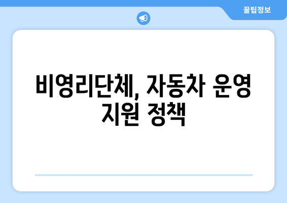 비영리단체, 자동차 운영 지원 정책