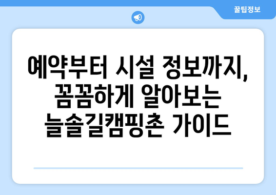 늘솔길캠핑촌| 경북 포항 근교 캠핑장 완벽 가이드 | 예약, 추천, 시설 정보, 전기, 연락처