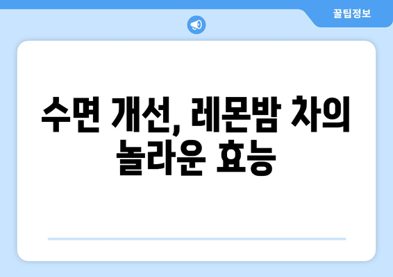 레몬밤 차, 숙면을 위한 선택| 차한마음 데일리 플러스로 편안한 밤 맞이하기 | 수면 개선, 허브차, 레몬밤 효능, 차한마음
