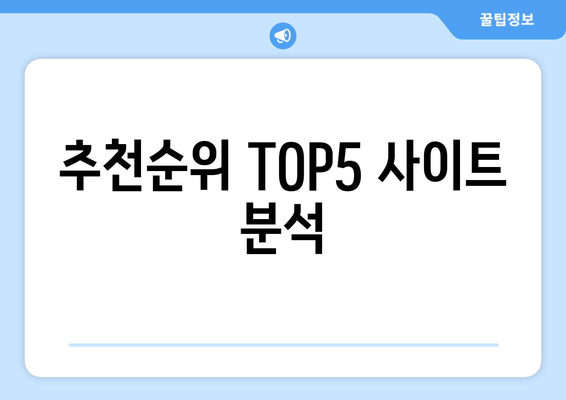 추천순위 TOP5 사이트 분석