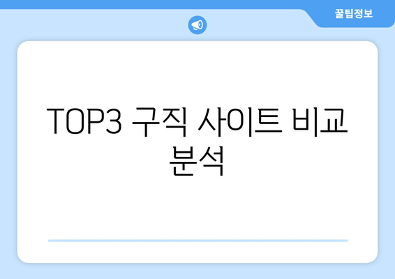 TOP3 구직 사이트 비교 분석