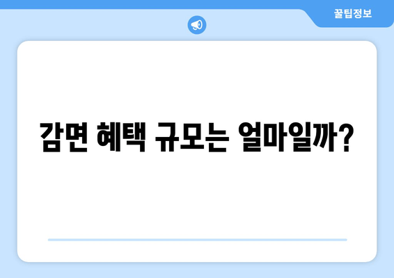 감면 혜택 규모는 얼마일까?