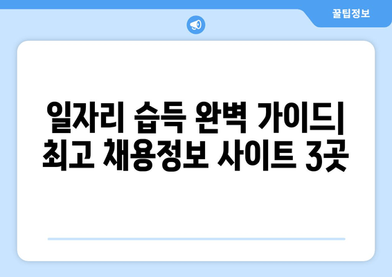 일자리 습득 완벽 가이드| 최고 채용정보 사이트 3곳