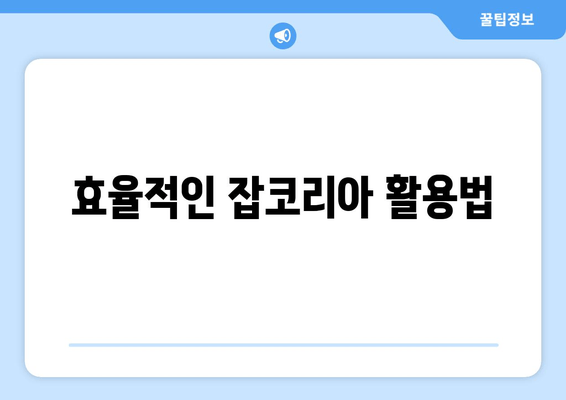 효율적인 잡코리아 활용법