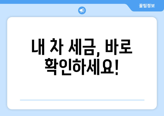 내 차 세금, 바로 확인하세요!