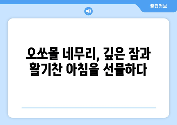 독일 수면장애 치료법| 오쏘몰 네무리 효과 및 사용 후기 | 수면장애 개선, 불면증 해결, 독일 건강식품