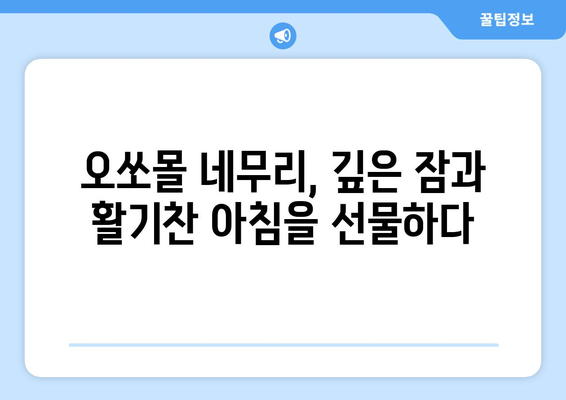 오쏘몰 네무리| 독일산 수면장애 해결사 | 수면 개선, 불면증 극복, 효과적인 사용법