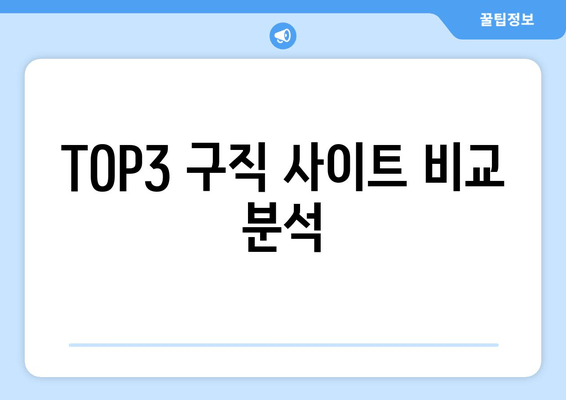 TOP3 구직 사이트 비교 분석