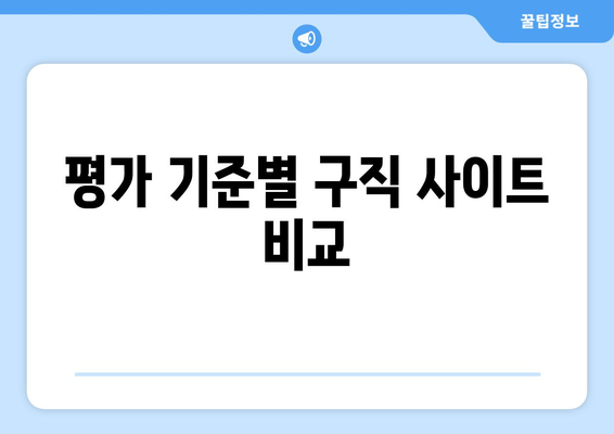 평가 기준별 구직 사이트 비교