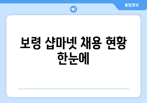 보령 샵마넷 채용 현황 한눈에