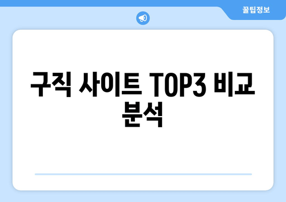 구직 사이트 TOP3 비교 분석