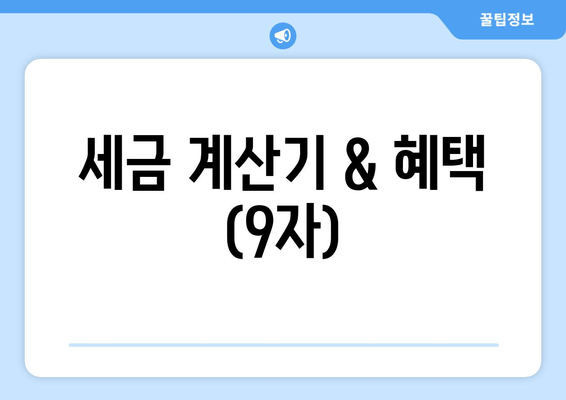 세금 계산기 & 혜택 (9자)