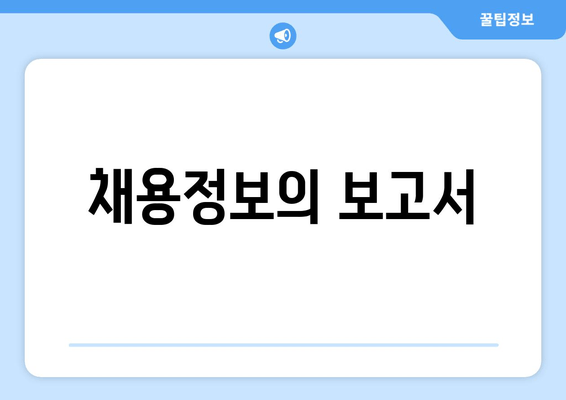 채용정보의 보고서